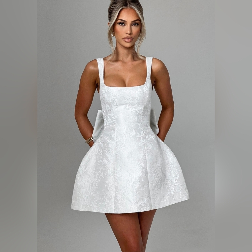 BabyBoo Orla Mini Bow Dress Ivory Small New